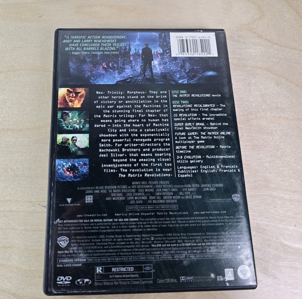 Matrix Revolutions DVD - Picture 2 of 2